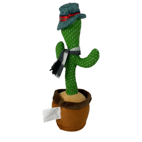 Singing Dancing Cactus Interactive Plush Hat Scarf Planter Spanish Music Tested - Picture 14 of 14